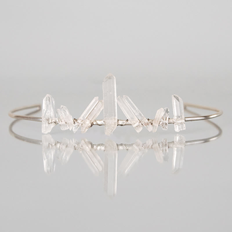 Olivenorma Clear Crystal Minimal Fairy Crystal Crown - Silver Base - image 9