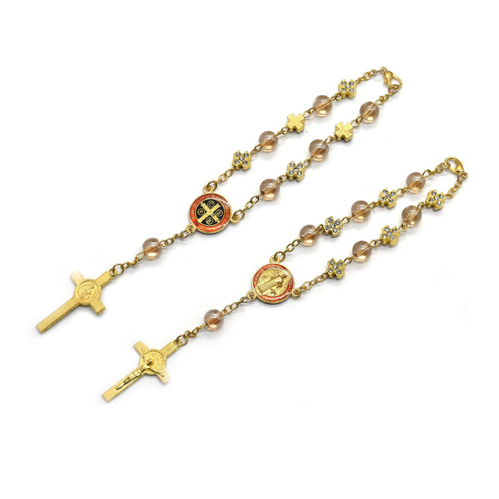 Olivenorma Prayer Beads Rosary Gold Cross Bracelet - Bracelet - image 0
