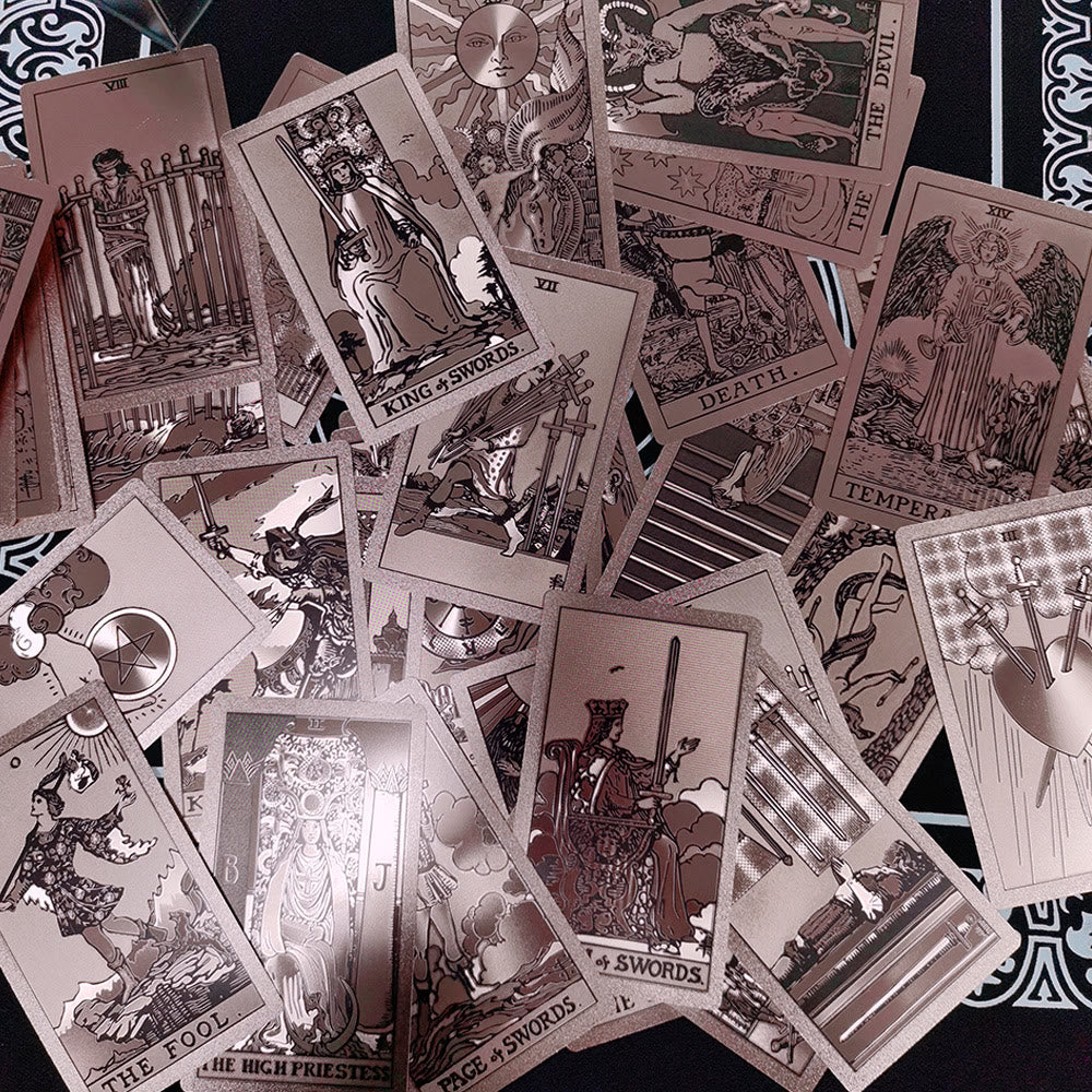 Olivenorma Bronzing Pink Gold Foil Tarot Deck Cards - image 9