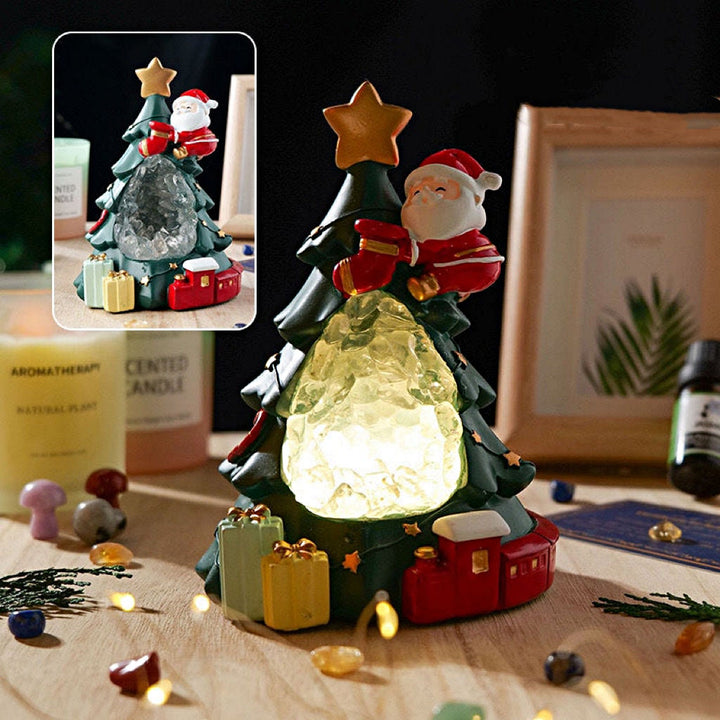 Olivenorma Crystal Gravel Christmas Night Light Home Gemstone Decoration - Clear Crystal&Christmas Tree - image 2