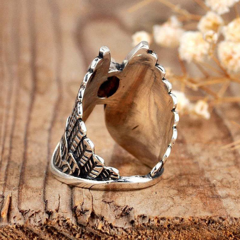 Olivenorma Angel Wings Moonstone Feather Ring - image 5