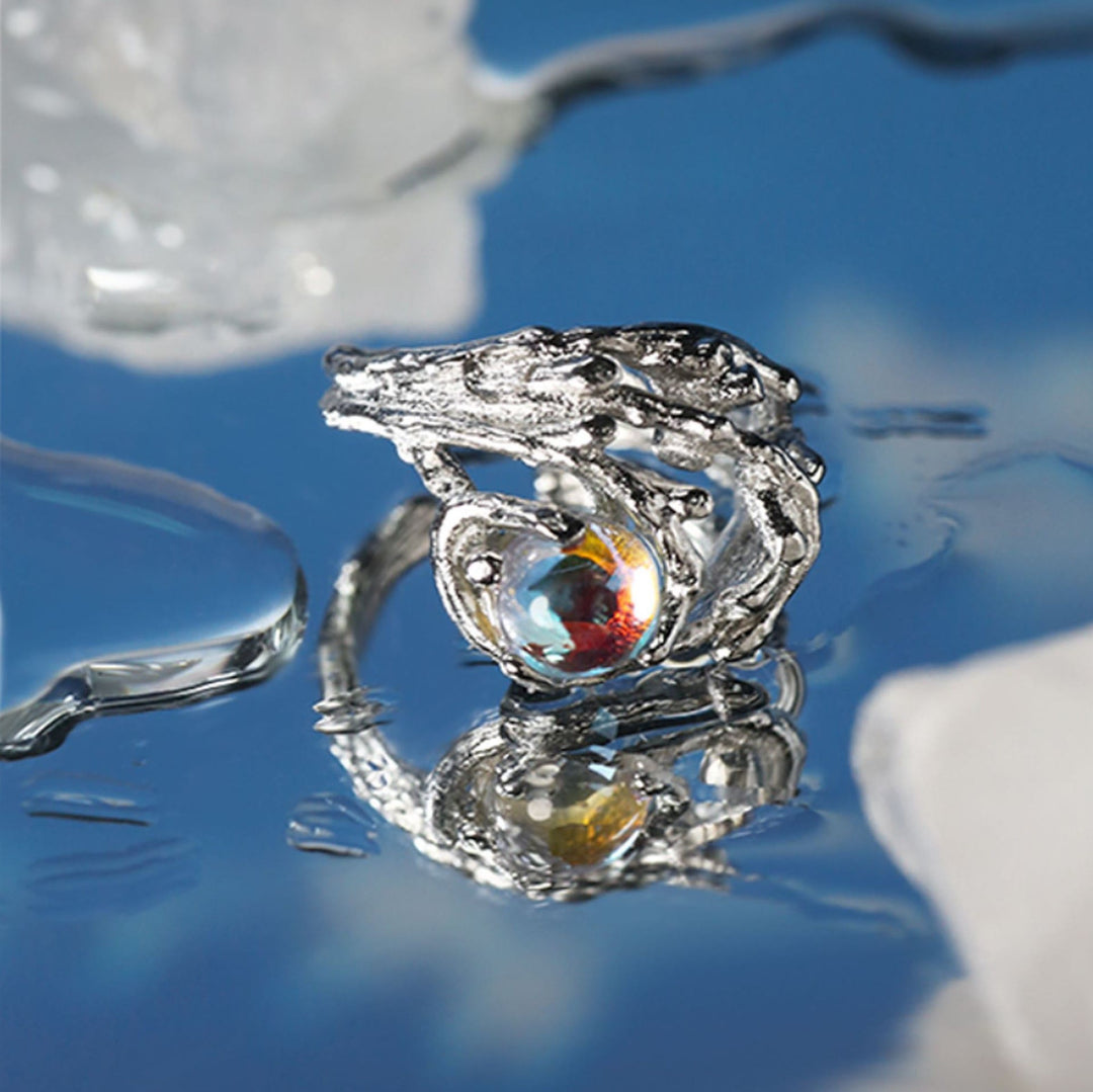 Olivenorma Irregular Branch Pattern Moonstone Ring - Moonstone - image 0