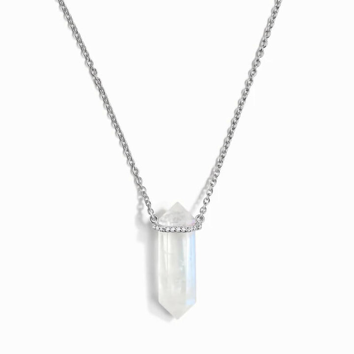Olivenorma Hexagon Clear Quartz Silver Rose Gold Necklace - Clear Quartz - Silver - image 0