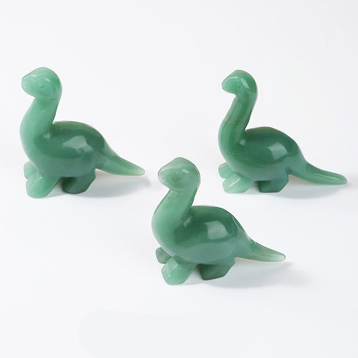 Olivenorma 2.5 Inches Crystal Dinosaur Home Docor Gemstone Decoration - Green Aventurine - image 3