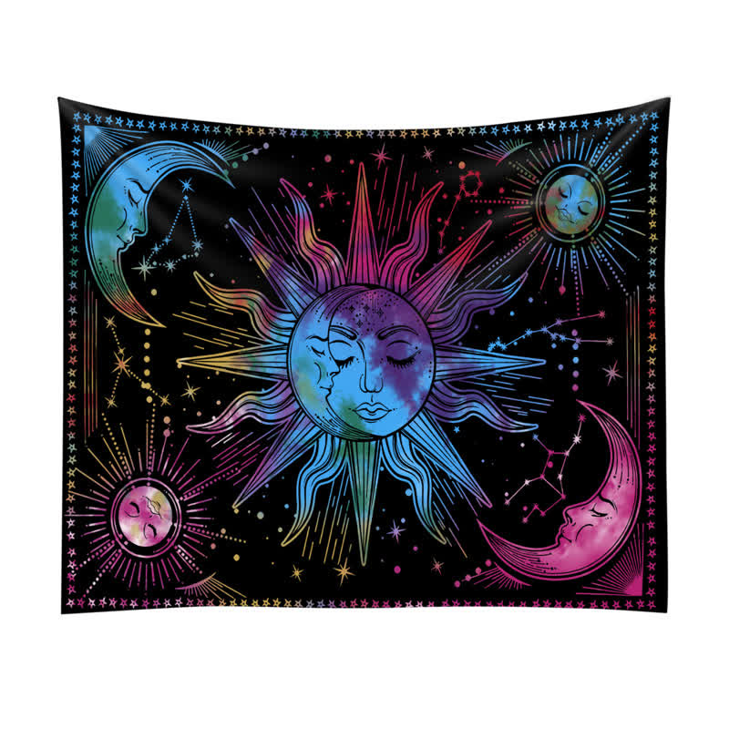Olivenorma Sun And Moon Retro Art Yoga Wall Hanging Tapestry - Color - 90.55"*59.0"(230*150cm) - image 7