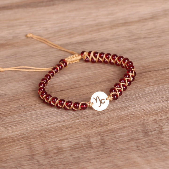 Olivenorma Zodiac Crystal Healling Balance Wrap Bracelet - Capricorn&Garnet - image 23
