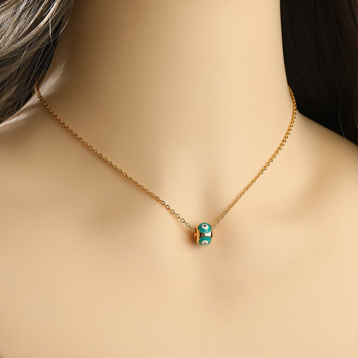 Olivenorma Oil Dripping Round Evil Eye Pendant Necklace - image 1