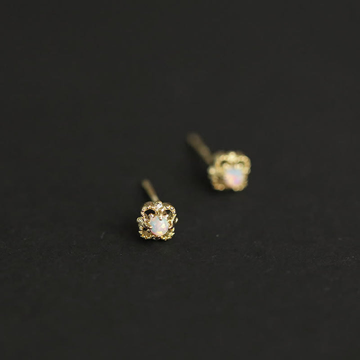 Olivenorma Delicate Vintage Opal Rhombic Earrings - image 8