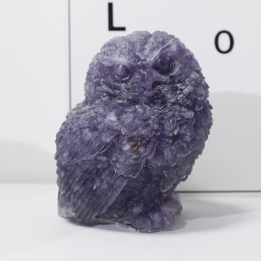 Olivenorma Natural Crystal Owl Carved Gemstone Ornament - image 7