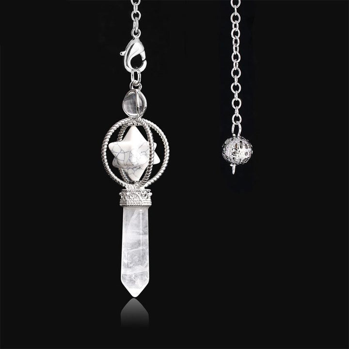Natural Crystal Stone Pendulum - White Turquoise - image 14