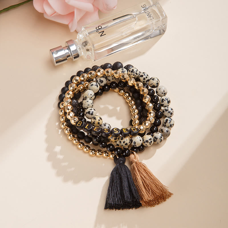 Olivenorma Set of 6 Engraved Natural Crystal Bracelets - image 17