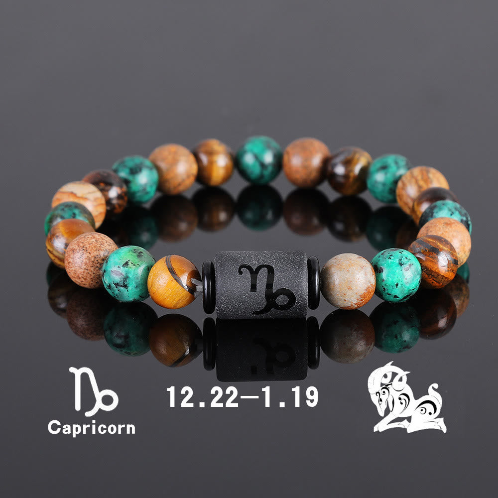 Olivenorma Tiger Eye Bronzite Beaded Zodiac Pendant Bracelet - Capricorn - image 10