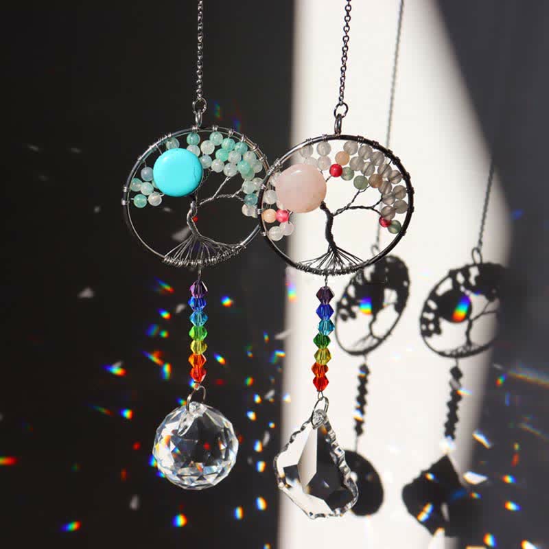 Colorful Tree of Life Crystal Wind Chime Suncatcher - image 0