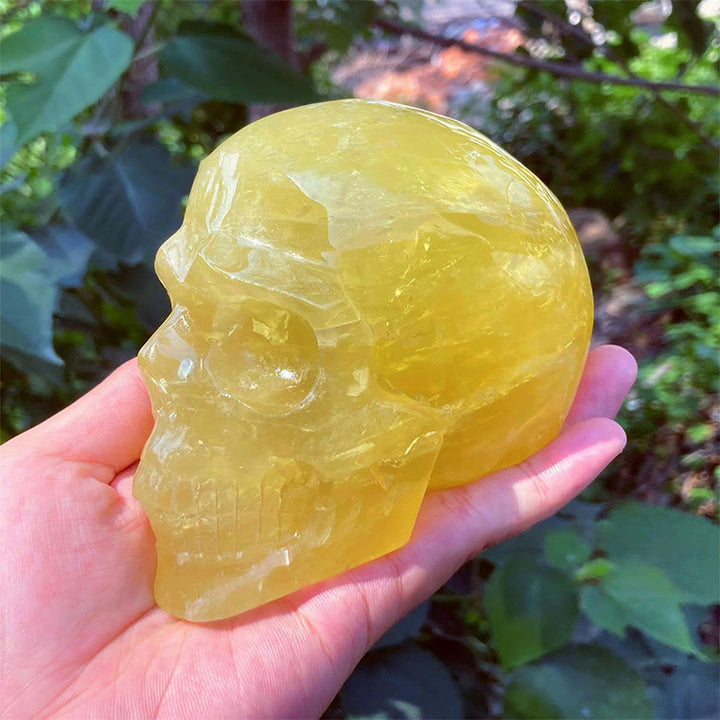 Olivenorma 10cm Natural Citrine Gemstone Decoration Crystal Skull - Citrine - image 0