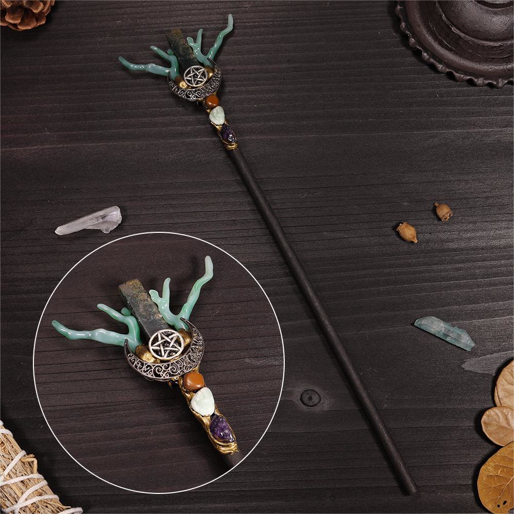 Olivenorma Natural Crystal Antlers Accessories Fairy Wand Crystal Wands - Moss Agate - image 13