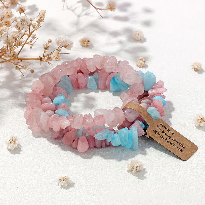 Olivenorma Natural Irregular Crystal Gravel Three Layer Bracelet - image 14