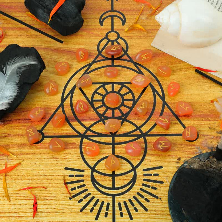 Olivenorma Rune Alphabet Carved Graphic Stone Balance Gemstone Decoration - image 20