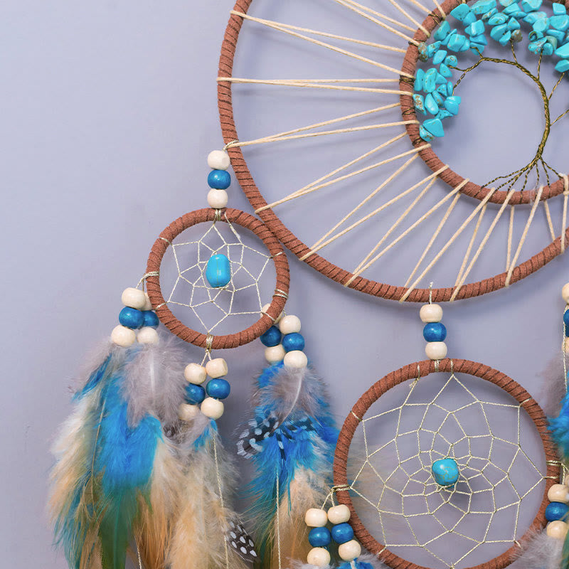 Olivenorma Turquoise Tree of Life Feather Dream Catcher - image 4