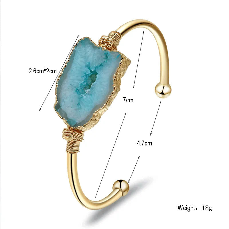 Olivenorma Natural Stone Irregular Agate Cluster Winding Handmade Bracelet - image 14