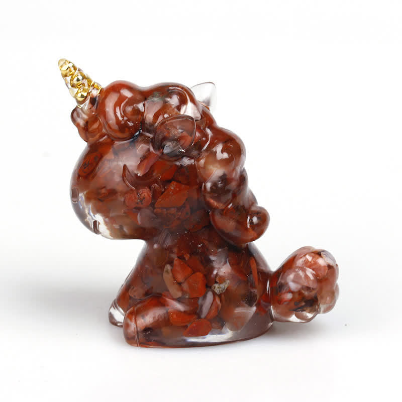 Olivenorma Crystal Unicorn Gemstone Decoration - Red Agate - image 15