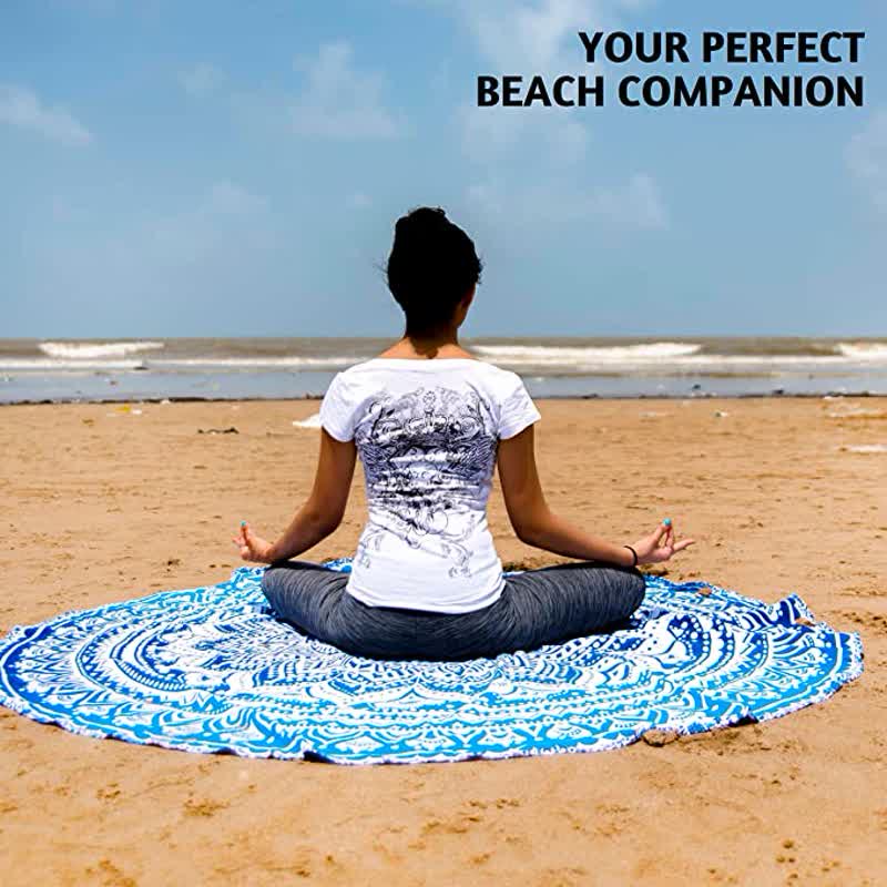 Circular Mandala Rosamia Yoga Meditation Tapestry - image 1