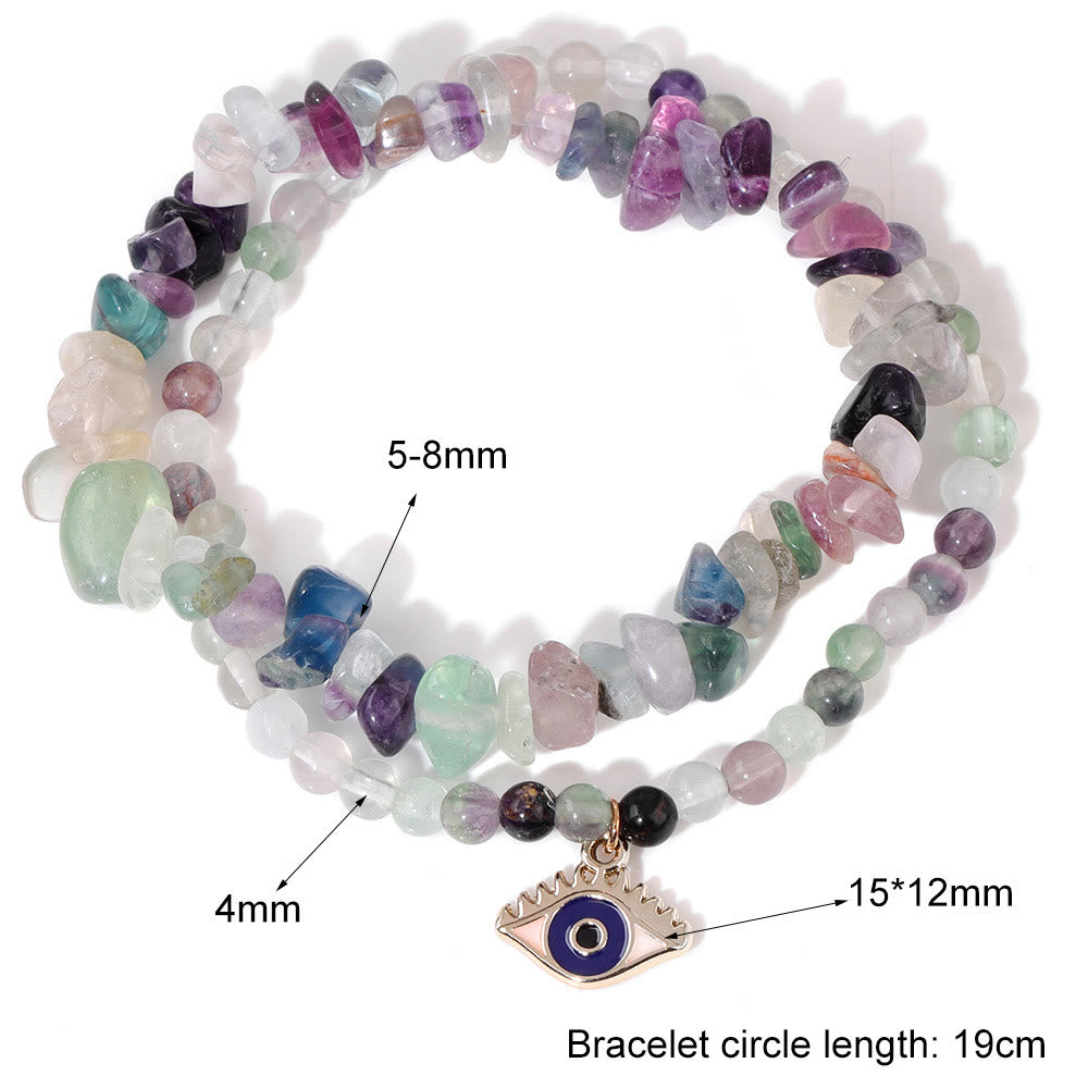 Olivenorma Evil Eye Pendant Double Layer Crystal Bracelet Set - image 18