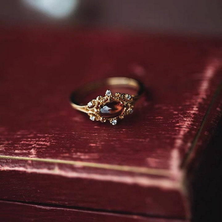 Olivenorma Night Rose-Natural Garnet Ring - 9 - image 0