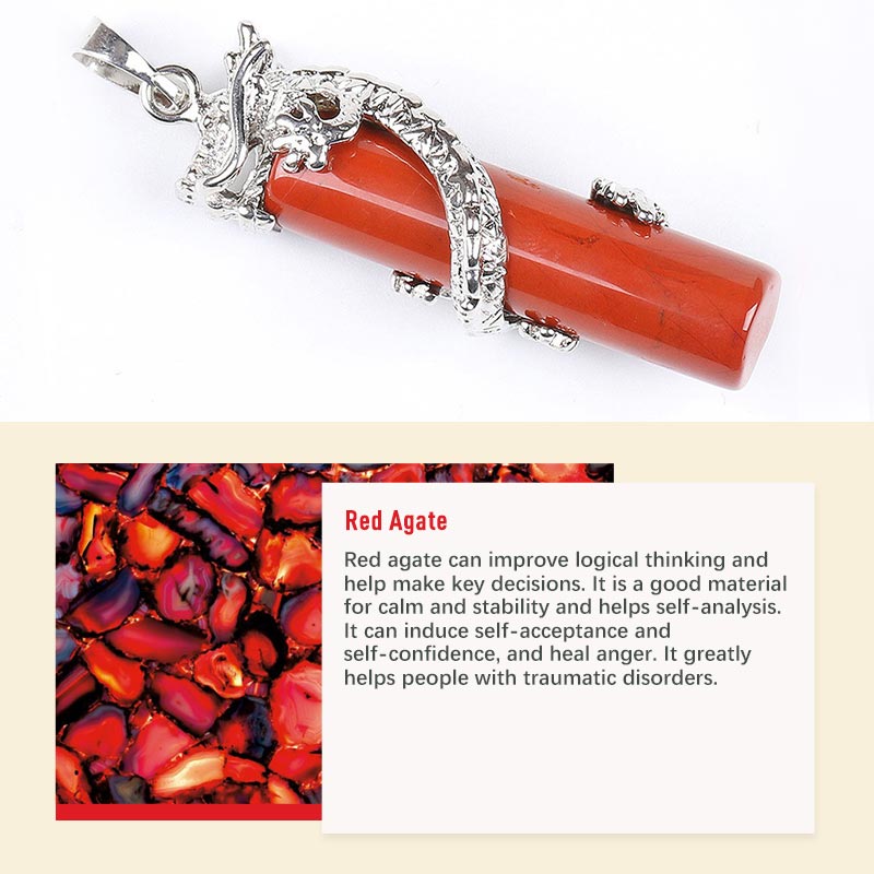 Olivenorma Crystal Natural Stone Exquisite Pendant - Red Agate - image 4
