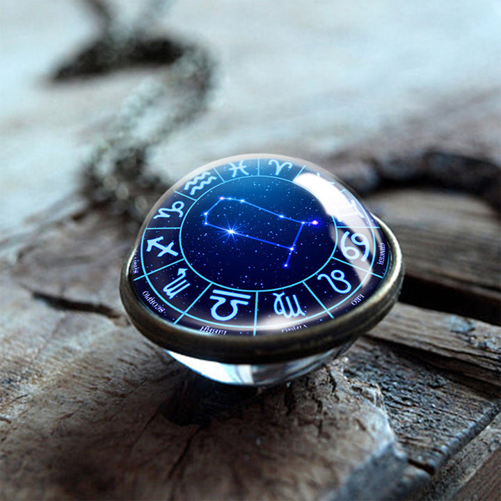 Olivenorma Double-sided Glass Globe With 12 Stars Zodiac Necklace - Gemini - image 4