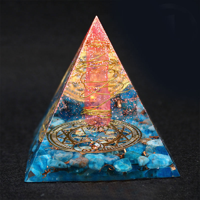 Olivenorma Red Quartz with Lapis Lazuli Orgone Pyramid - image 9