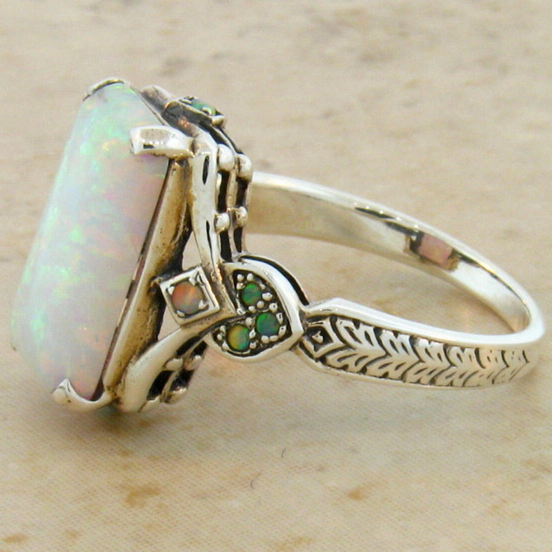 Olivenorma Opal Bridal Square Orgone Ring - image 2