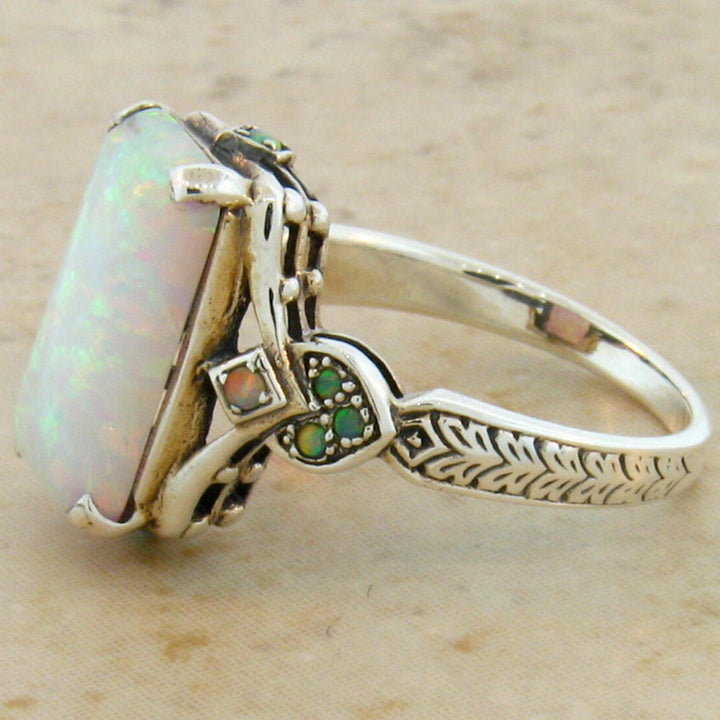Olivenorma Opal Bridal Square Orgone Ring - image 2