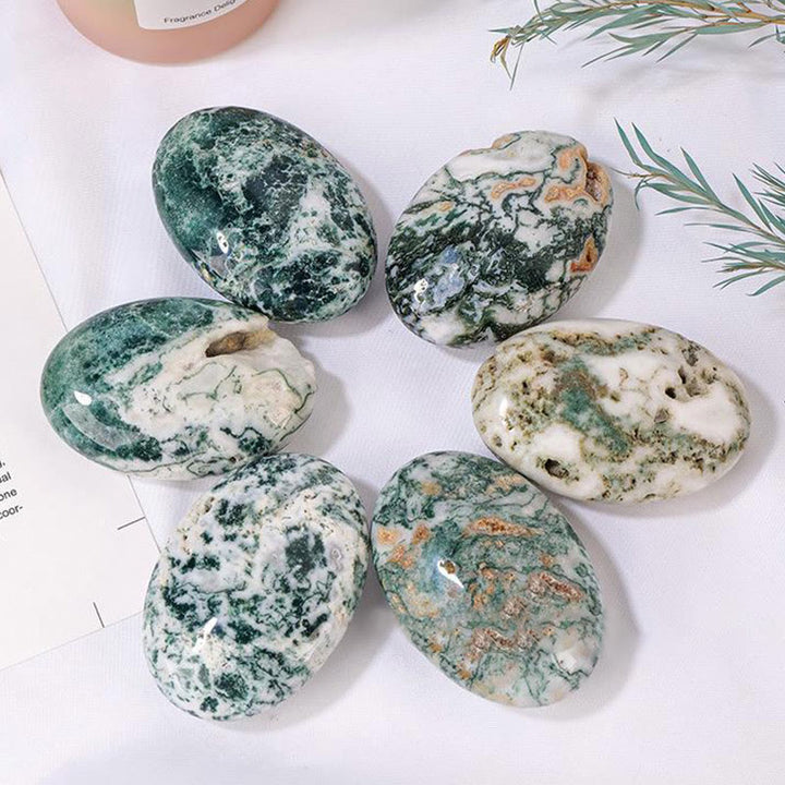 Olivenorma Moss Agate Hot Compress Beauty Massage Natural Stone - image 3