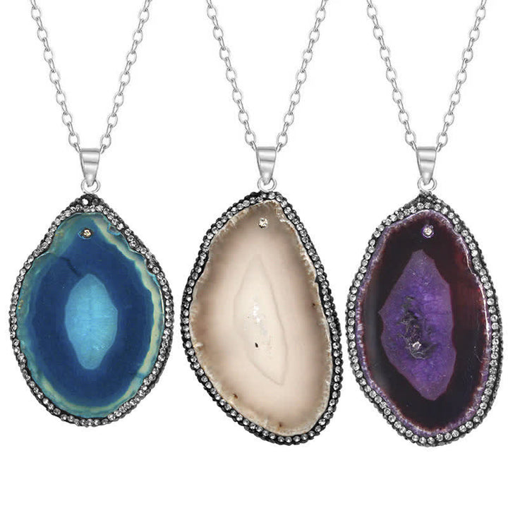 Olivenorma Ornate Natural Crystal Geode Necklace  - image 0