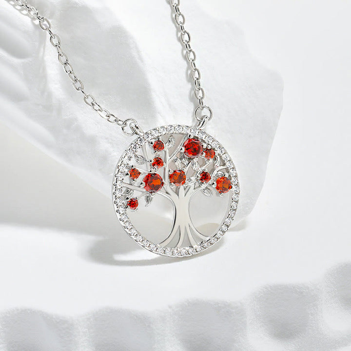 Olivenorma "Endless Growth" - Tree of Life Zircon Necklace - Red - image 4