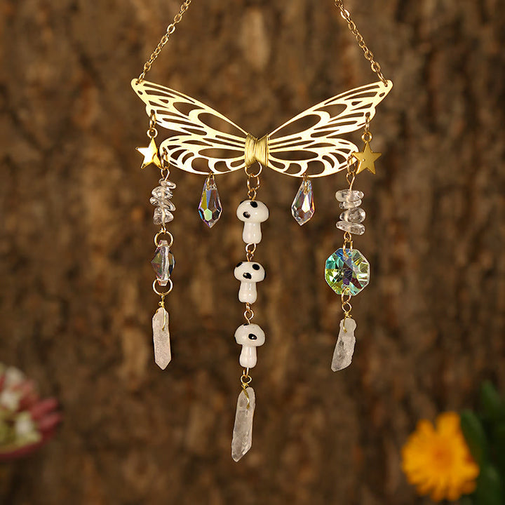 Olivenorma Crystal Butterfly Wings Sunshine Catcher Wind Chime - Golden Butterfly - Clear Crystal - image 25