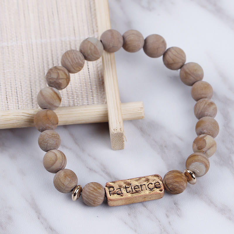 Olivenorma Natural Gemstone Mom Patience Engraving Bracelet - image 24