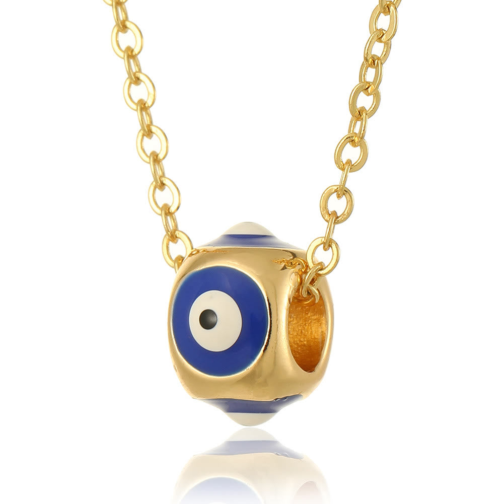 Olivenorma Oil Dripping Round Evil Eye Pendant Necklace - Blue - image 2