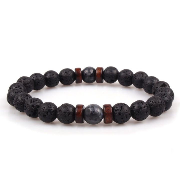 Olivenorma Natural Stone 8mm Wooden Beads Energy Men Bracelet - Obsidian&Lava Stone - image 21