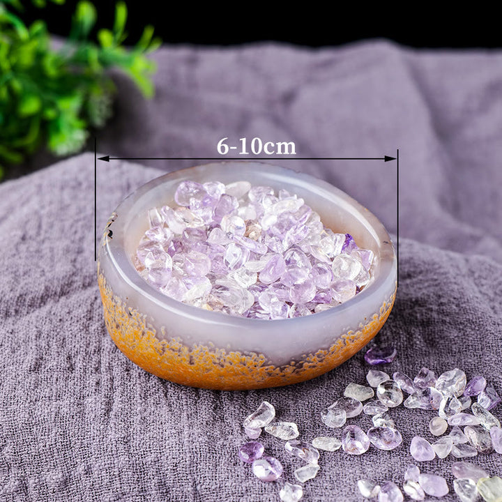 Olivenorma Natural Brazilian Agate Bowl Cornucopia Ornament Gemstone Decoration - Brazilian Agate - image 0