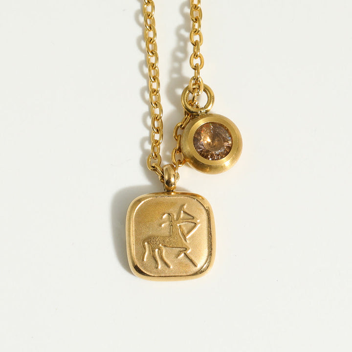 Olivenorma Twelve Zodiac Twelve Month Birthstone Pendant Necklace - Citrine & Sagittarius - image 19