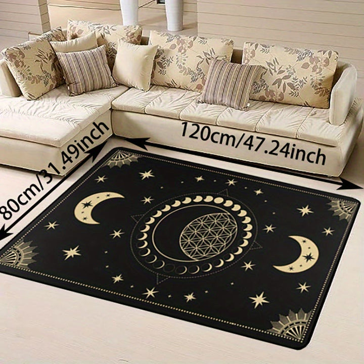 Olivenorma 1pc Black Moon Stars Sun Rugs Carpet - image 3