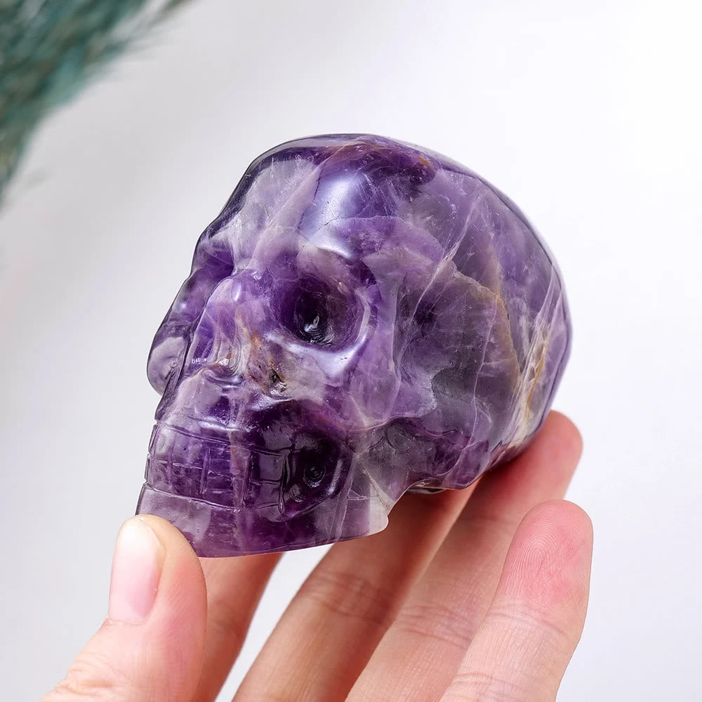 Olivenorma 3inch Amethyst Skull Statue Healing Gemstone Decoration - image 1