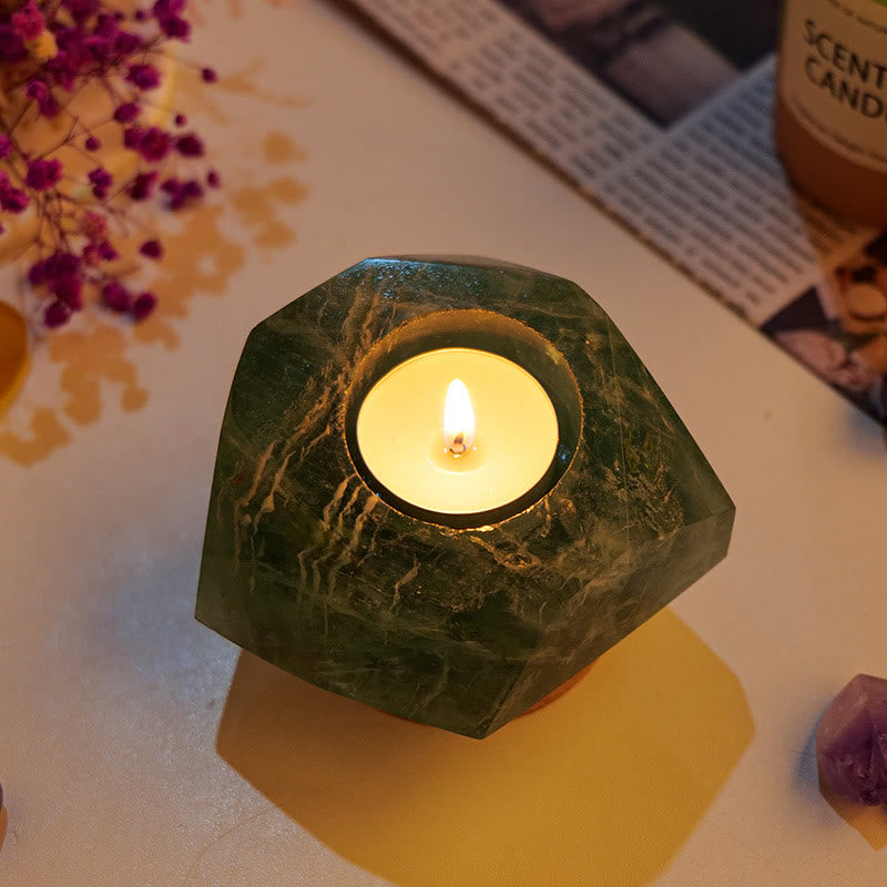 Olivenorma Green Fluorite Polish Candle Holder Natural Stone - image 1
