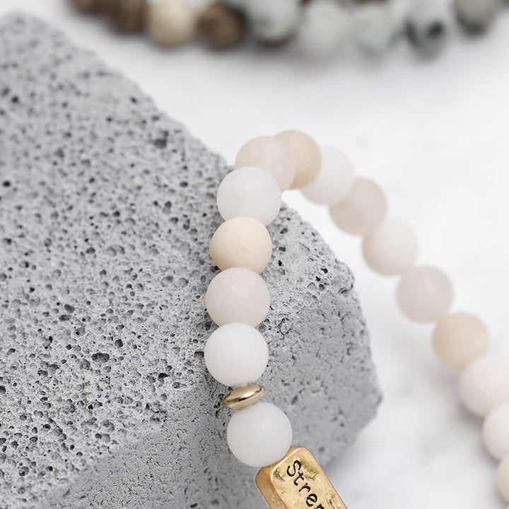 Olivenorma Natural Gemstone Strengthful Engraving Bracelet - image 7