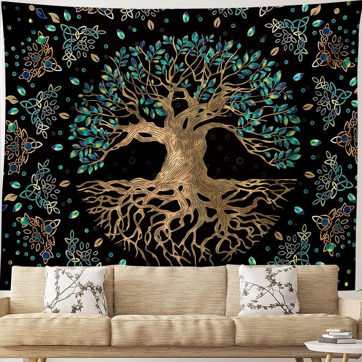 Olivenorma Life Of Tree Wall Hanging Black Green Tapestry - image 5
