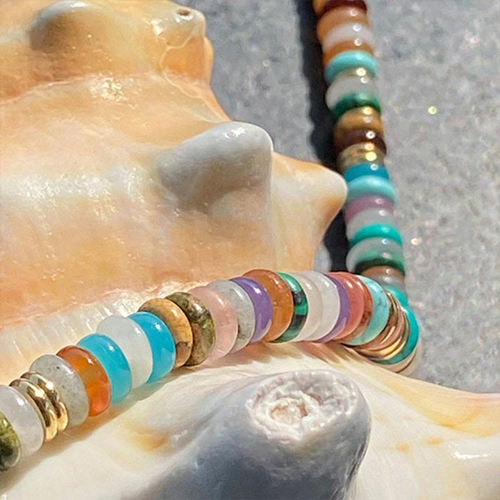 Olivenorma Boho Style Mixed Crystal Round Beads Gemstone Bracelet Necklace - image 13