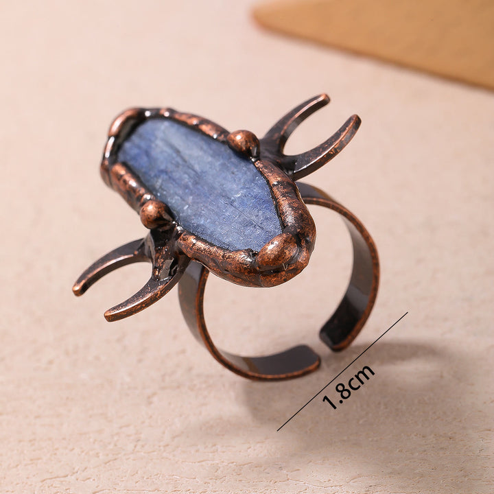 Olivenorma Kyanite Double Moon Healing Adjustable Ring - image 8