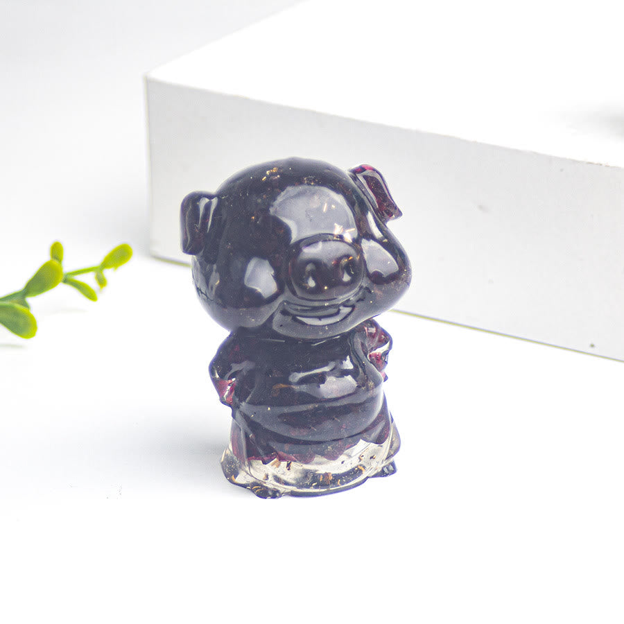 Olivenorma Piggy Lucky Gemstone Decoration - Amethyst - image 11