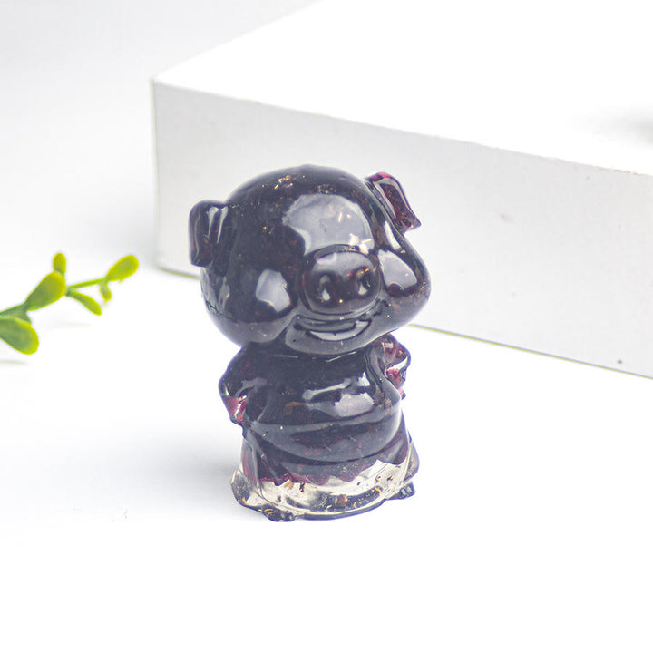 Olivenorma Piggy Lucky Gemstone Decoration - Amethyst - image 11